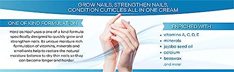 Nail Strengthening Cream with Coconut Scent Nail Strengthener, Nail Growth & Conditioning Cuticle Cream Stops Splits, Chips, Cracks & Strengthens Nails, 1 oz