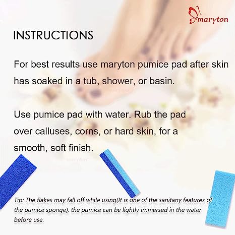 Maryton  Foot Pumice Stone for Feet Hard Skin Callus Remover and Scrubber (Pack of 4) (Blue)